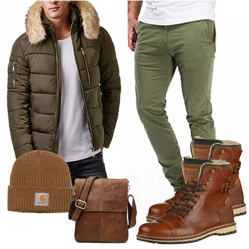 Rot/Braun Winter Parka Bullboxer kombinieren