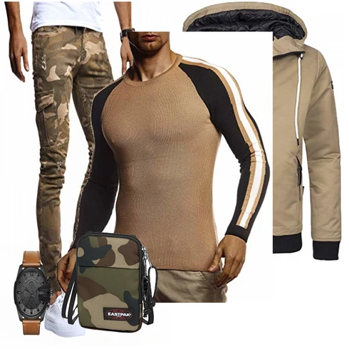 Braun Winter Parka Leif Nelson kombinieren