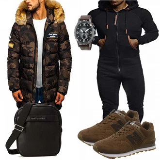 Outfit mit Braun Wintermantel/Winter Parka BOLF "Leif Nelson"
