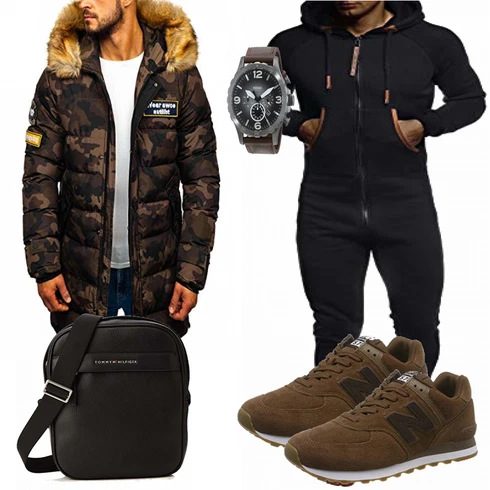 Braun Wintermantel/Winter Parka BOLF kombinieren