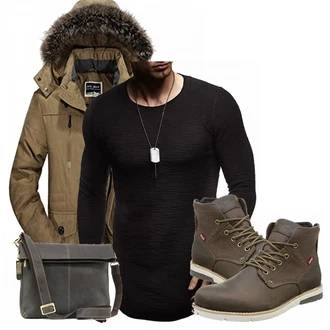 Outfit mit Grün Overall/WinterMantel/Winter Parka JEWOSOR "LEVIS"