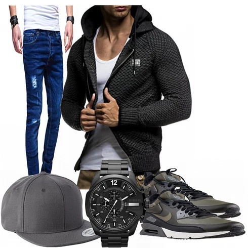 Grau Overall/Hut Flexfit kombinieren