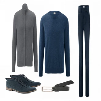 Outfit mit Grau Strickjacke Tchibo "Limited Hose"
