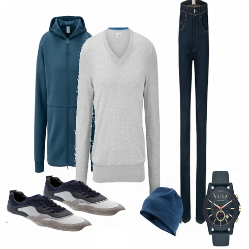 Blau Sportjacke Tchibo kombinieren