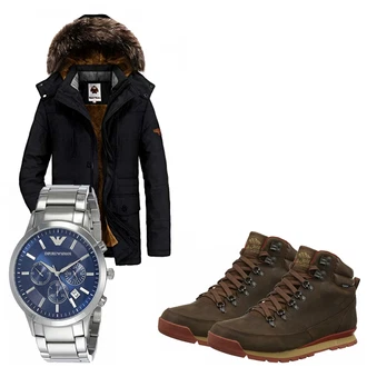 Outfit mit Schwarz Wintermantel/Winter Parka "lo86"