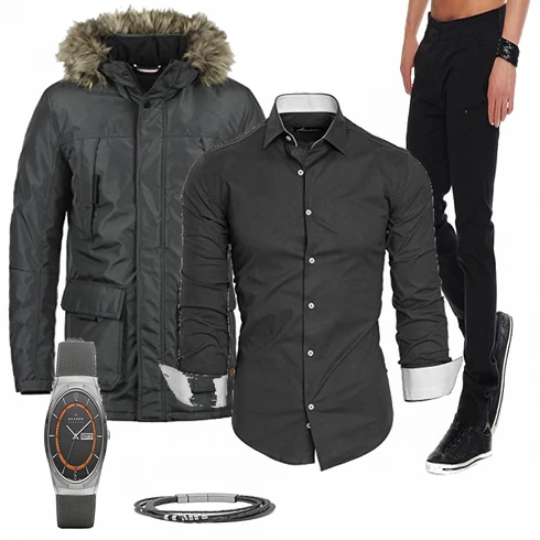 Blau Overall/Winter Parka Produkt kombinieren