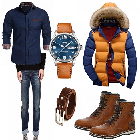 Braun Schuh/Winterschuh/Winter Parka Bullboxer kombinieren