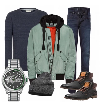 Outfit mit Braun Stiefel Tom Tailor "Louis"