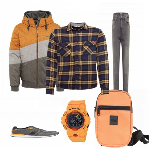 Orange Schultertasche Urban Classics kombinieren
