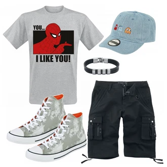 Outfit mit Grau Sneaker Converse "Lustiger Look"