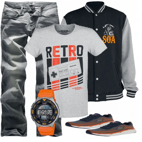 Orange Sportschuh Skechers Performance kombinieren