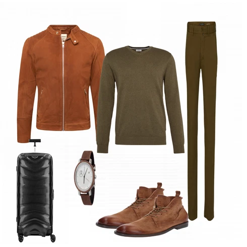 Braun Schuh Stiefel kombinieren mit Grün Hose Marc O'Polo