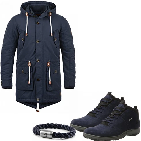 Blau Overall/Winter Parka Blend kombinieren