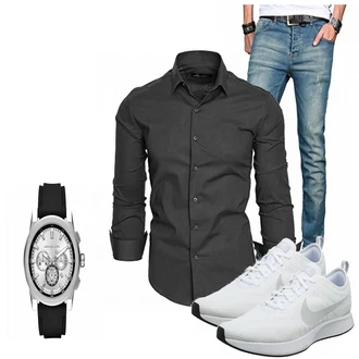 Outfit mit Grau Schuh Nike "Maksymilian"