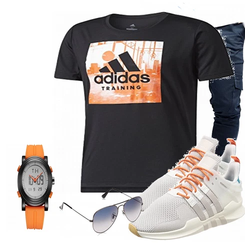 Blau T-Shirt Adidas kombinieren mit Grau Trachtenmode Adidas