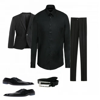 Outfit mit Schwarz Hemd Drykorn "Mango Business"