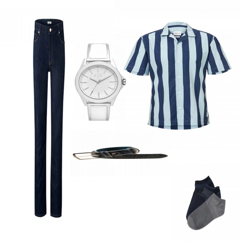 Grau Uhr Armani Exchange kombinieren