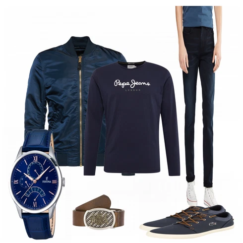 Schwarz Sommerjacke Alpha Industries kombinieren mit Gürtel