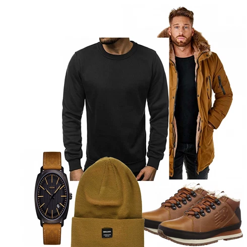 Braun Winter Parka Burocs kombinieren