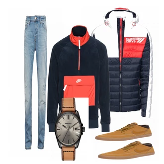 Outfit mit Beige Sneaker Nike "Max"