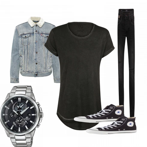 Uhr kombinieren mit Blau Sommer Schuh Converse