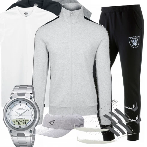 Weiß Schuh Sneaker Adidas kombinieren mit Hose