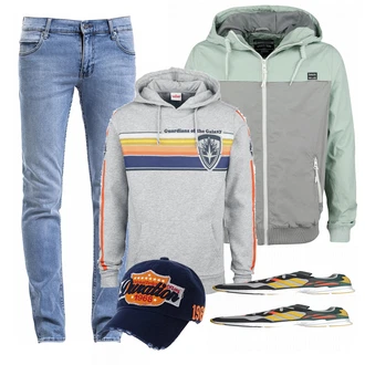 Outfit mit Mischfarben Sneaker Adidas "MENS LOOK"