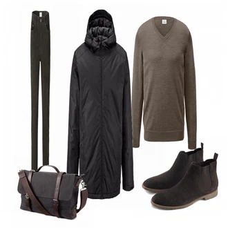 Outfit mit Grau Strickjacke Tchibo "Merino"