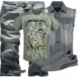 Outfit mit Sneaker Puma "Metallica"