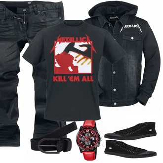 Outfit mit Schwarz Sneaker G-Star Raw "Metallica Shirt"