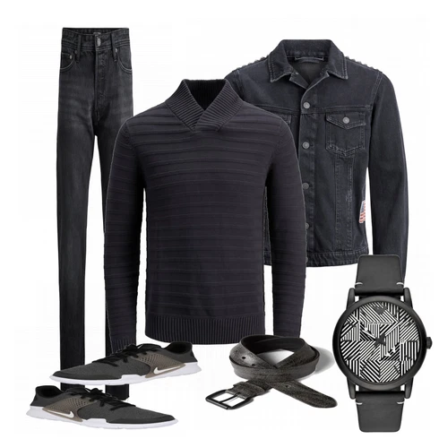 Schwarz Accessoire Gürtel Tom Tailor Denim kombinieren