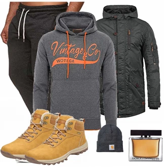 Outfit mit Blau Overall Carhartt "Mishansha Winterschuhe"