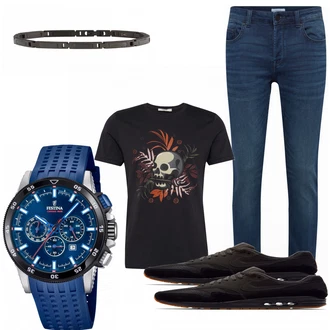 Outfit mit Schwarz Sneaker Nike "Munkus"