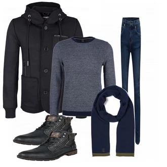 Outfit mit Beige Schal Tom Tailor "MUSTANG"