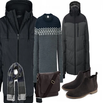 Outfit mit Blau Schal Tchibo "Mustang Jeans"