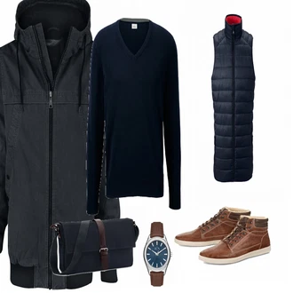 Outfit mit Blau Brandit "Mustang Jeans"