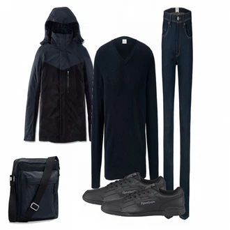 Outfit mit Blau Sneaker Reebok Classic "Mustang New"