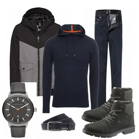 Grau Uhr Armani Exchange kombinieren