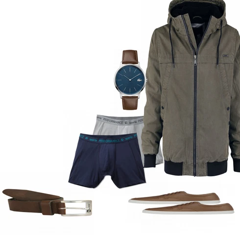 Blau Uhr Lacoste kombinieren mit Blau Unterwäsche Tchibo