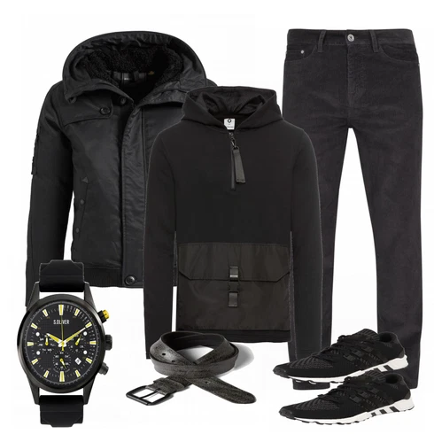 Schwarz Accessoire Gürtel Tom Tailor Denim kombinieren