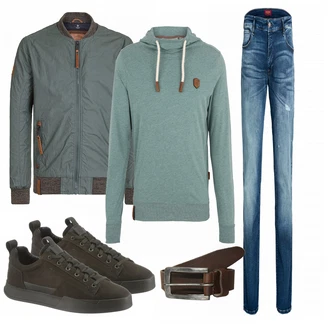 Outfit mit Grün Sneaker G-Star Raw "Naketano"