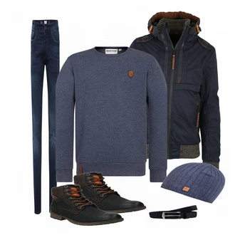 Outfit mit Schwarz Stiefel Tom Tailor "Naketano"