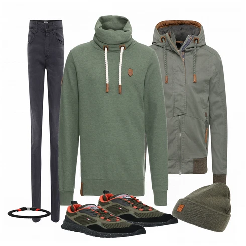 Mischfarben Accessoire Hut KnowledgeCotton Apparel kombinieren