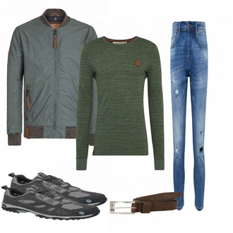 Outfit mit Grau Sportschuh Jack Wolfskin "Naketano"