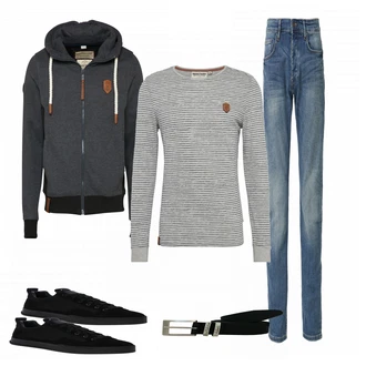Outfit mit Schwarz Sneaker G-Star Raw "Naketano Style"