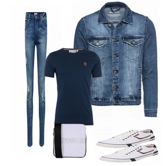 Outfit mit Weiß Sneaker Tom Tailor "NAKETANO"