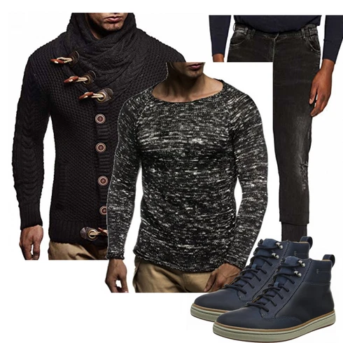 Blau Winter Parka Leif Nelson kombinieren