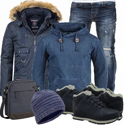 Blau Overall Blend kombinieren