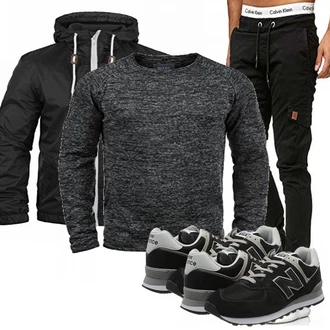 Outfit mit Blau Overall/Regenjacke !Solid "New Balance"