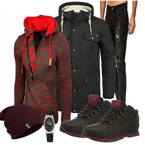 Rot Overall/Winter Parka Baxboy kombinieren